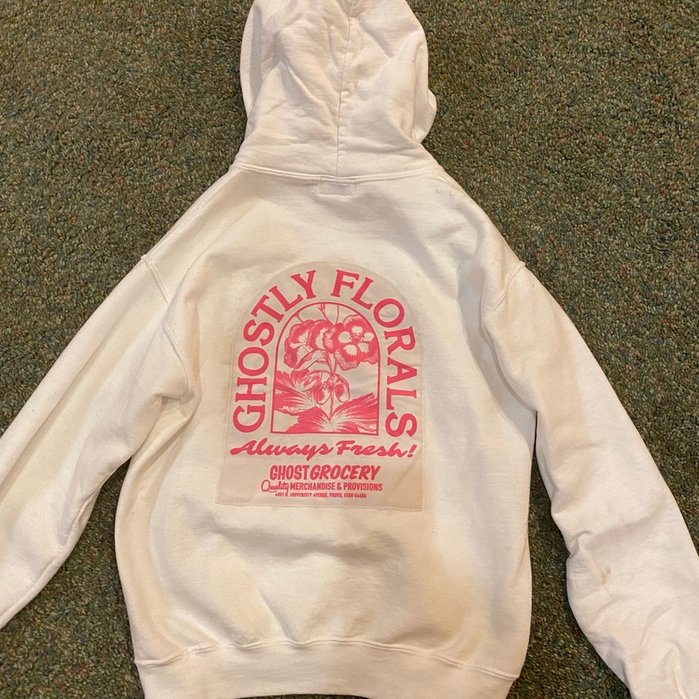 Ghosty Florals Rare white hoodie!